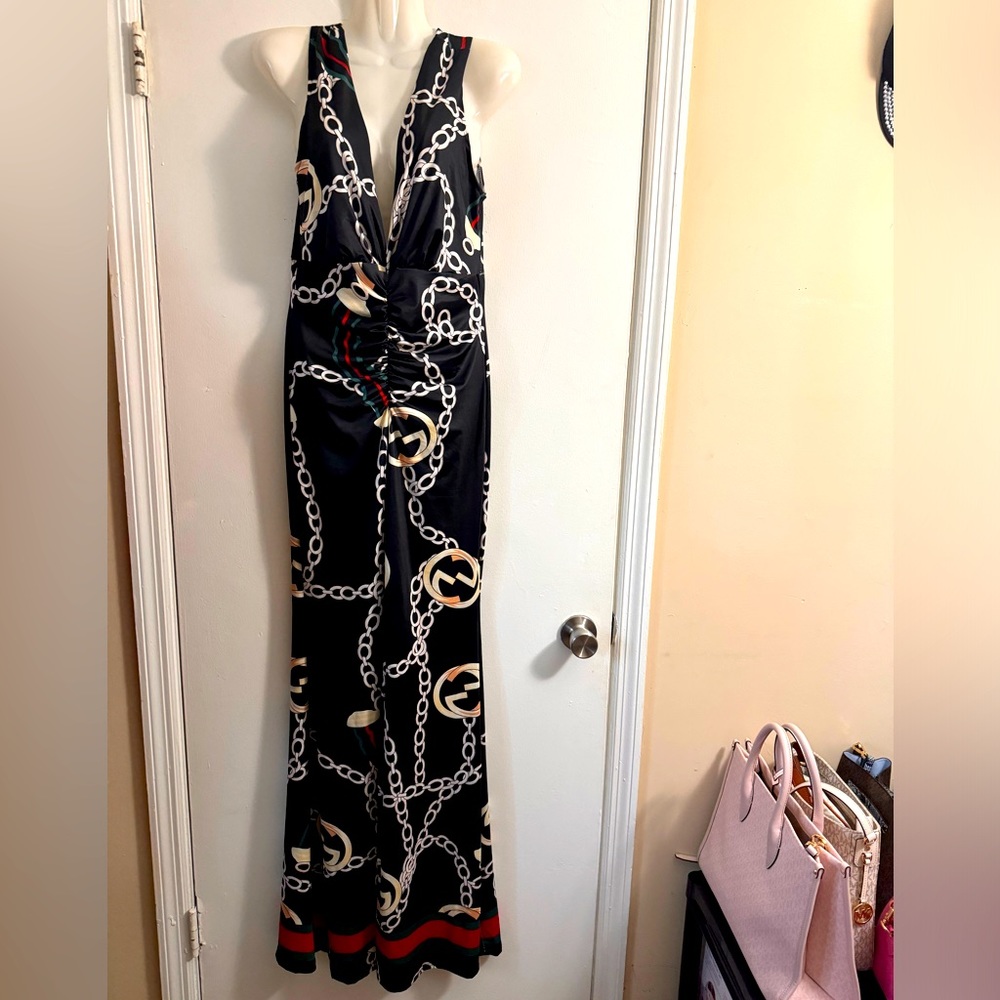 Designer Chain Print Dress - Picture 6 of 11